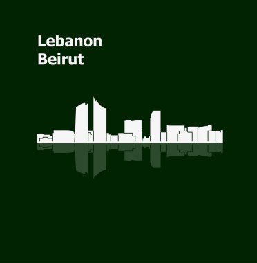 düz şehir silueti, basit vektör çizim 