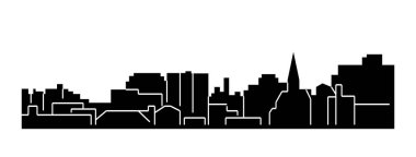 düz şehir silueti, basit vektör çizim 