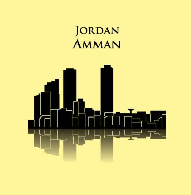 düz şehir silueti, basit vektör çizim 