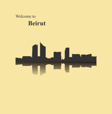 düz şehir silueti, basit vektör çizim 