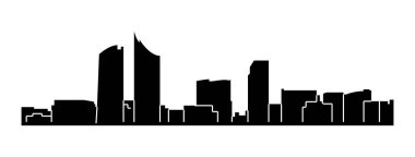 düz şehir silueti, basit vektör çizim 