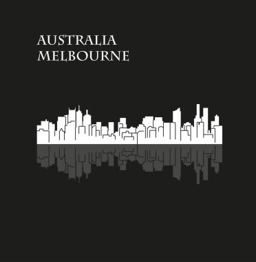 düz şehir silueti, basit vektör çizim 