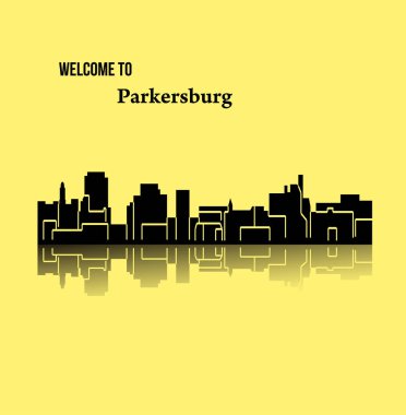 düz şehir silueti, basit vektör çizim 