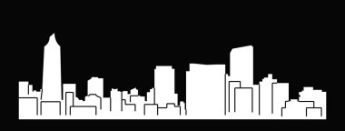 düz şehir silueti, basit vektör çizim 