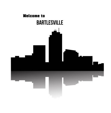 düz şehir silueti, basit vektör çizim 