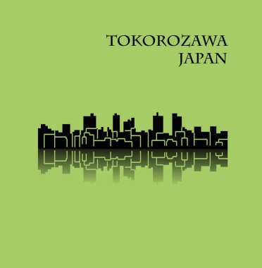 Tokorozawa şehir silueti renkli arka plan üzerinde 