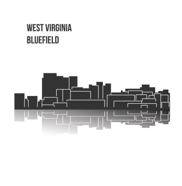 düz şehir silueti, basit vektör çizim 