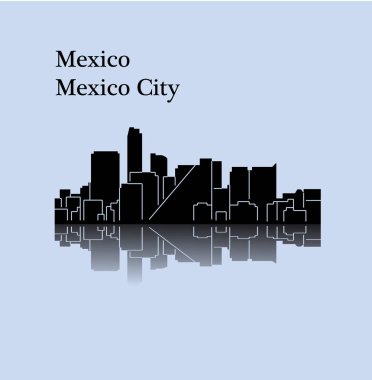 düz şehir silueti, basit vektör çizim 