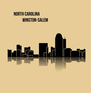 Winston-Salem şehir silueti renkli arka plan üzerinde 
