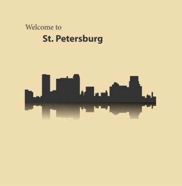 St. Petersburg şehir silueti renkli arka plan üzerinde 