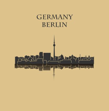 düz şehir silueti, basit vektör çizim 