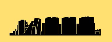 Valenica şehir silueti renkli arka plan üzerinde 