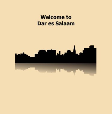 düz şehir silueti, basit vektör çizim 