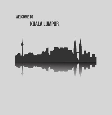 düz şehir silueti, basit vektör çizim 