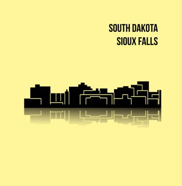 Sioux falls şehir silueti renkli arka plan üzerinde 