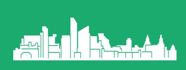 düz şehir silueti, basit vektör çizim 