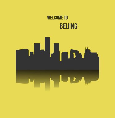 düz şehir silueti, basit vektör çizim 