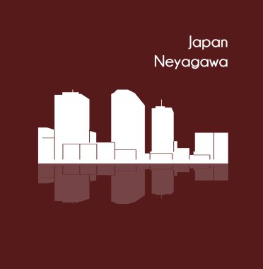 düz şehir silueti, basit vektör çizim 