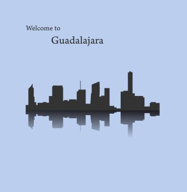 düz şehir silueti, basit vektör çizim 