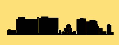 düz şehir silueti, basit vektör çizim 
