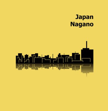 düz şehir silueti, basit vektör çizim 