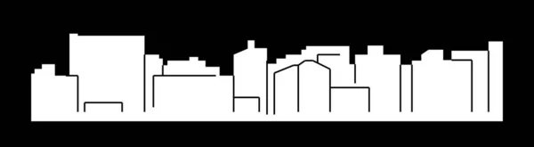Flache Stadtsilhouette Einfache Vektorillustration — Stockvektor