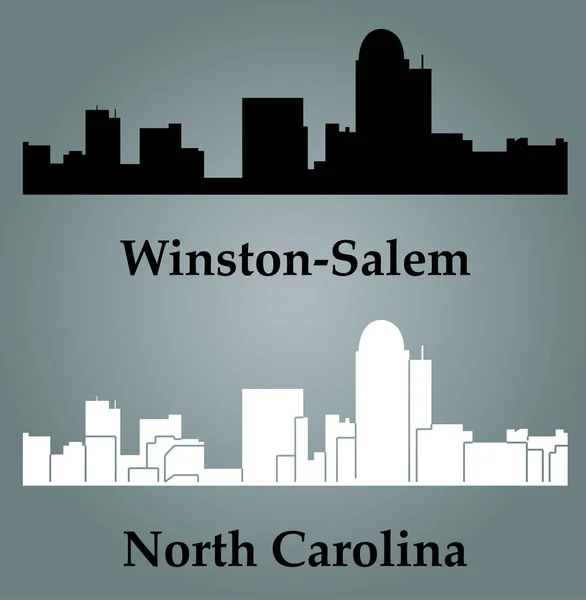 Winston Salem Città Silhouette Sfondo Colorato — Vettoriale Stock