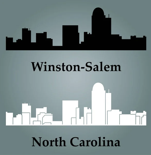 Winston-Salem şehir silueti renkli arka plan üzerinde 