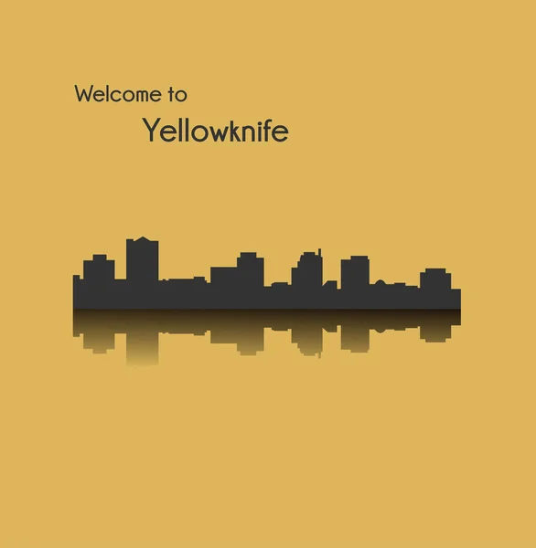 Yellowknife Város Sziluettje Színes Háttérrel — Stock Vector