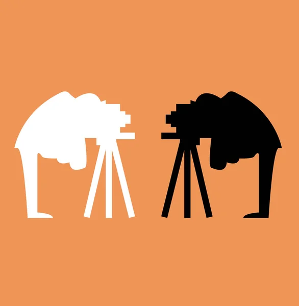 Silhouettes Photographes Sur Fond Couleur Illustration Vectorielle Simple — Image vectorielle