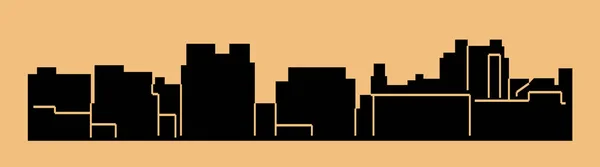 Silueta Ciudad Plana Ilustración Simple Vector — Archivo Imágenes Vectoriales