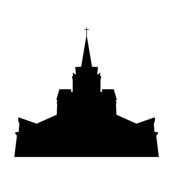 Силуэт Церкви Святого Евгения Мазенода Цветном Фоне — стоковый вектор