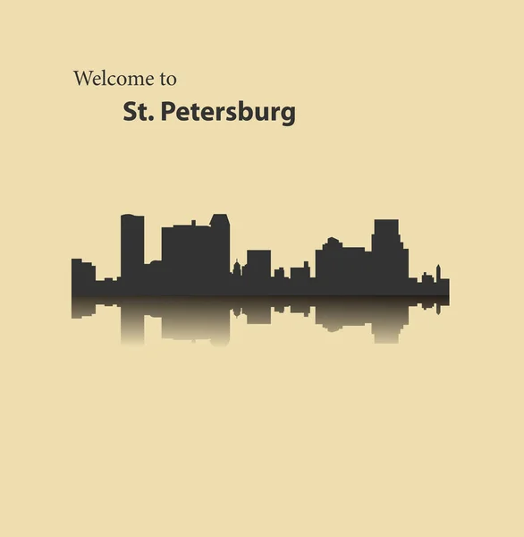 Silueta Ciudad San Petersburgo Sobre Fondo Color — Vector de stock