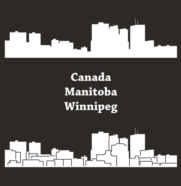 Winnipeg Cidade Silhueta Fundo Colorido — Vetor de Stock