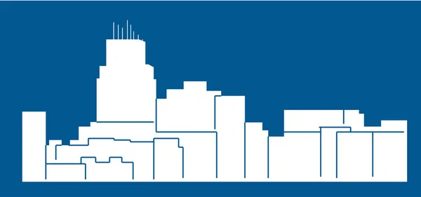 Silhueta Cidade Plana Ilustração Vetorial Simples —  Vetores de Stock