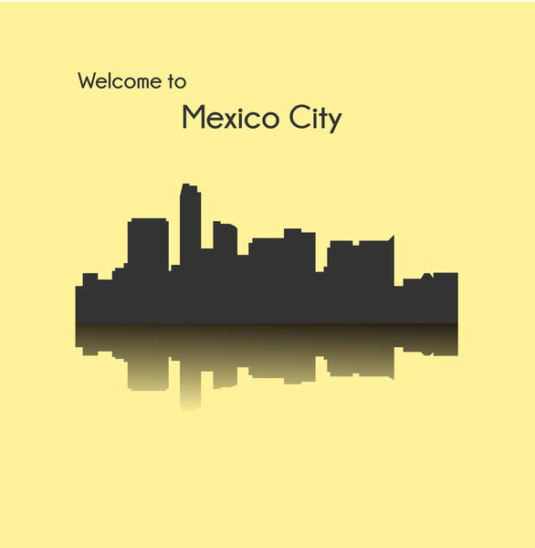 flat city silhouette, simple vector illustration 