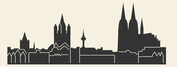 Platte City Silhouet Eenvoudige Vectorillustratie — Stockvector