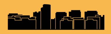 düz şehir silueti, basit vektör çizim 