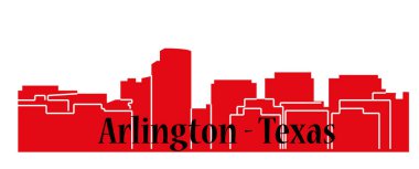 düz şehir silueti, basit vektör çizim 