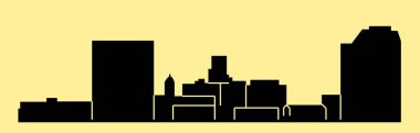 düz şehir silueti, basit vektör çizim 