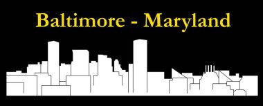 düz şehir silueti, basit vektör çizim 