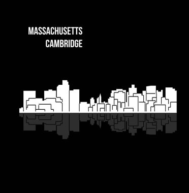 düz şehir silueti, basit vektör çizim 