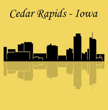 düz şehir silueti, basit vektör çizim 