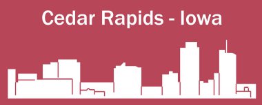 düz şehir silueti, basit vektör çizim 