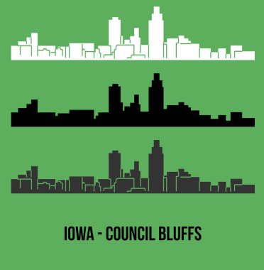 düz şehir siluetleri, basit vektör çizim seti 