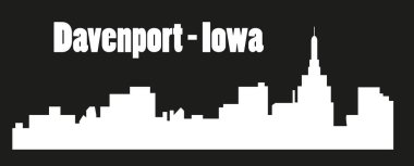 düz şehir silueti, basit vektör çizim 