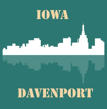 düz şehir silueti, basit vektör çizim 