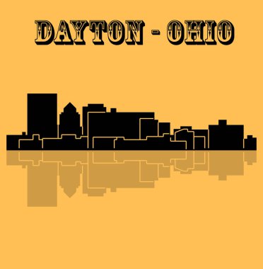 düz şehir silueti, basit vektör çizim 