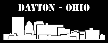 düz şehir silueti, basit vektör çizim 