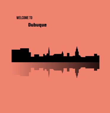 düz şehir silueti, basit vektör çizim 